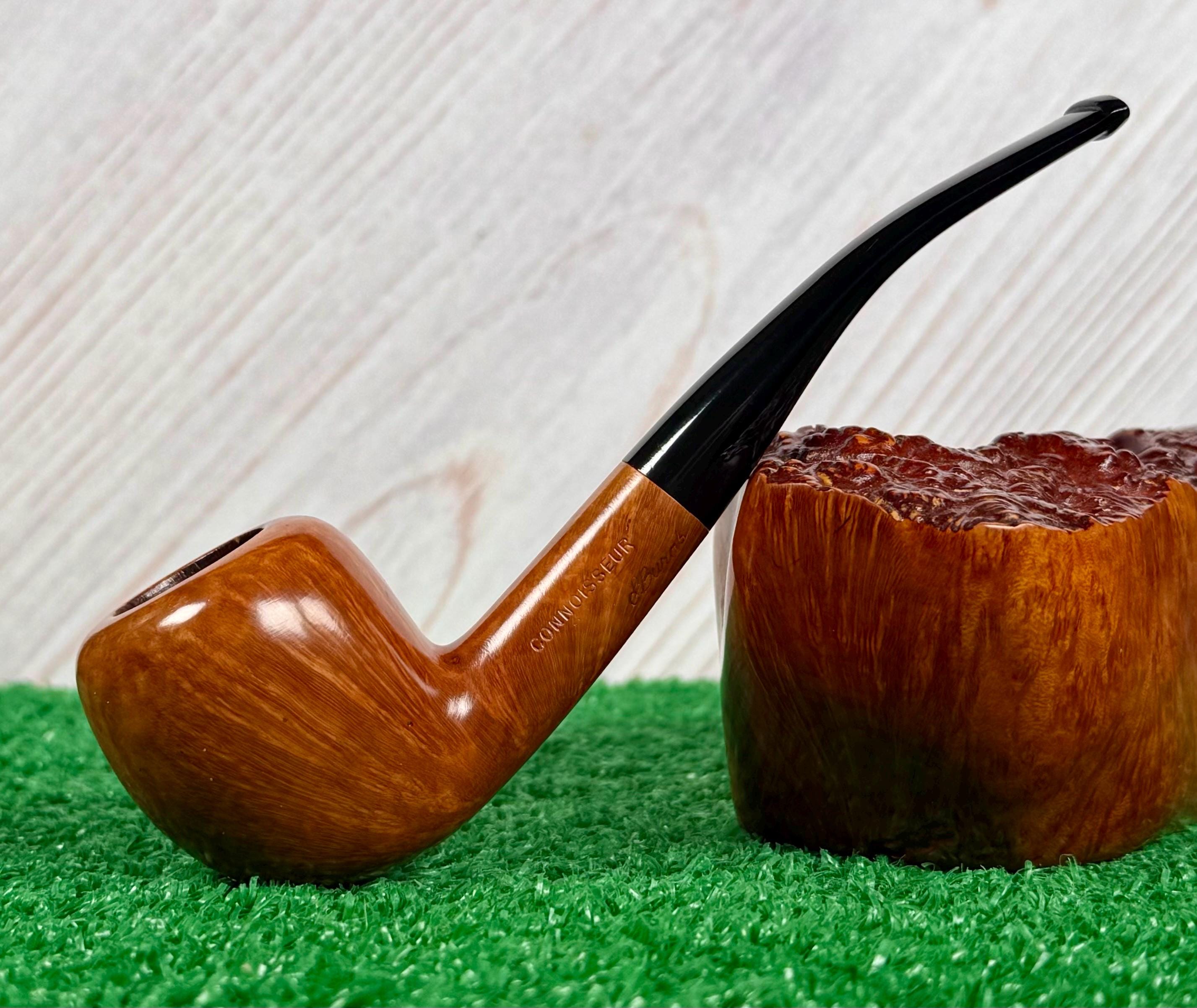 Connoisseur (Ed Burak) Gorgeous Bent Apple w/ Flame Grain in Natural Finish Vintage Pipe