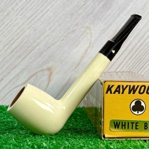 Rare UNSMOKED Kaywoodie 1955-1970 White Briar Lovat #40 in MINT Box + Original Flyers Etc.  NOS. Highly Collectible Vintage American Pipe