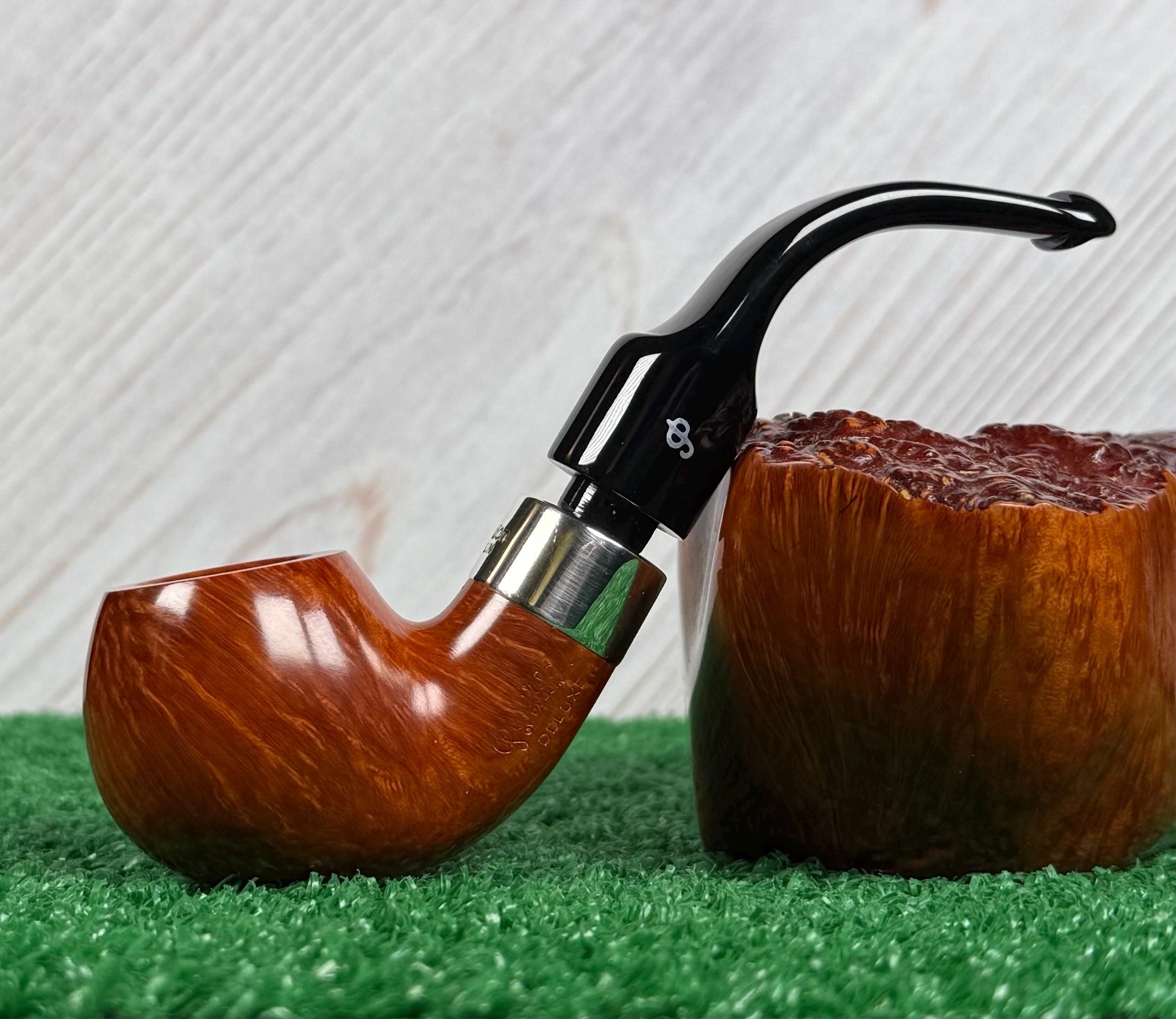 Peterson Deluxe System Natural Smooth Finish Bent Apple 3S, Silver & Awesome Flame Grain