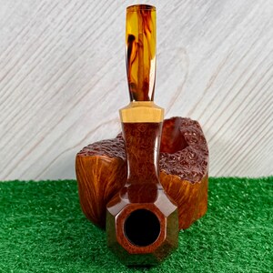 Leo Borgart Large Bent Paneled Brandy, Square Shank w/ Boxwood Estate Pipe. Handmade in Denmark. A Truly Great Pipe! imagem 3