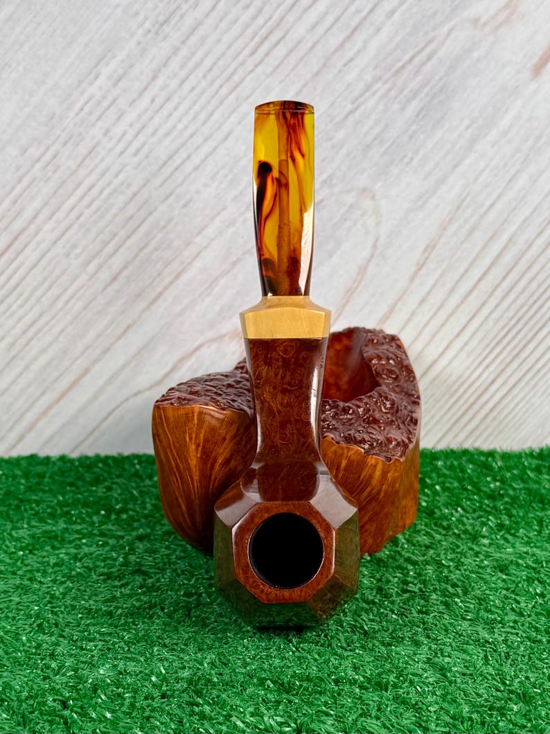 Leo Borgart Large Bent Paneled Brandy, Square Shank w/ Boxwood Estate Pipe. Handmade in Denmark. A Truly Great Pipe! imagem 3