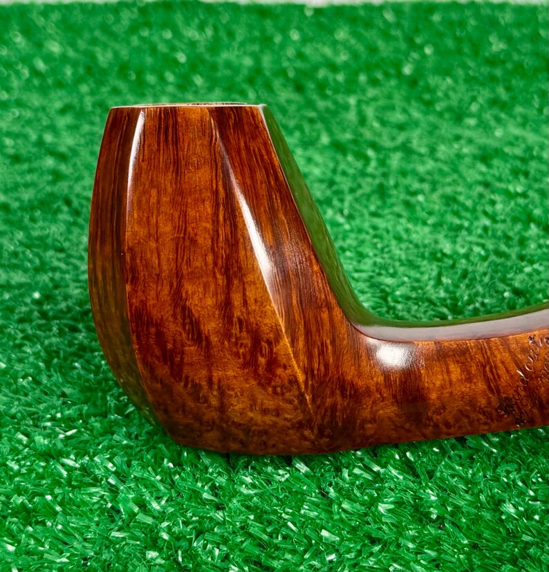 Leo Borgart Large Bent Paneled Brandy, Square Shank w/ Boxwood Estate Pipe. Handmade in Denmark. A Truly Great Pipe! imagem 5