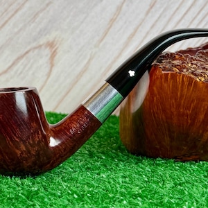 Handsome & Unsmoked Kaywoodie Signet Med. Bent Billiard 1961-1972, Nice Flame Grain, Upper Tier Line,  Mint Condition. USA -Hard to Find NOS