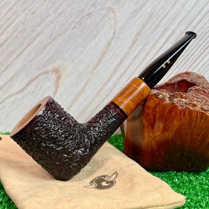 Radice Rind #39 UNSMOKED Lg. Billiard w/ Sock, 9mm Filter Upper-Tier Italian Pipe. Beautiful Styling & Shank OO Stamp. New, Old Stock, Italy