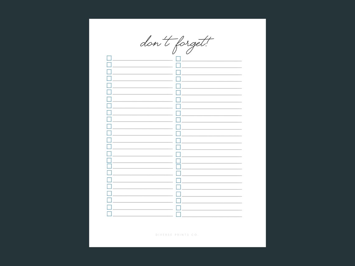 Printable Don't Forget List Funny to Do List Printable - Etsy