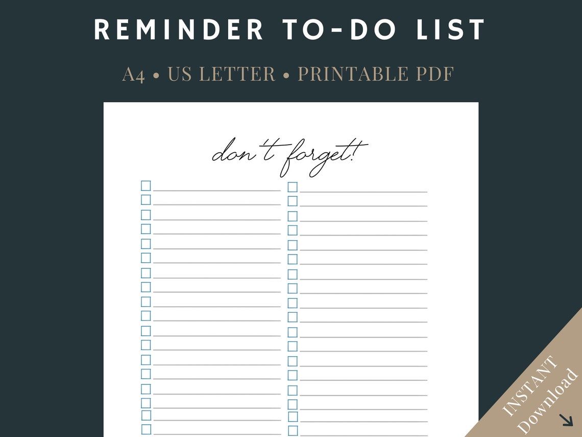 Printable Don't Forget List Funny to Do List Printable - Etsy