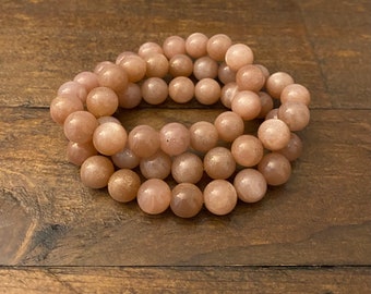 Sunstone Chunky Bead Stretch Bracelet