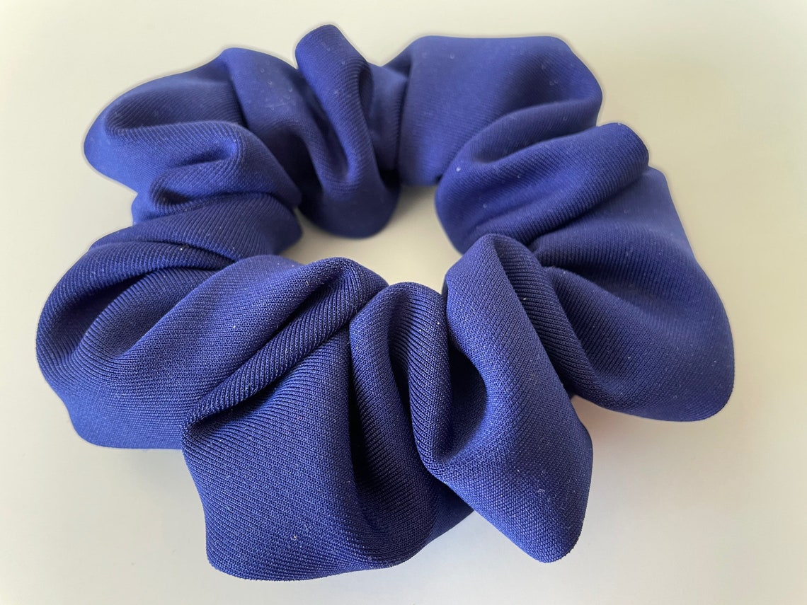 2. Satin Royal Blue Hair Scrunchie - wide 4
