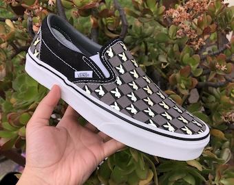 white checkered reflective vans