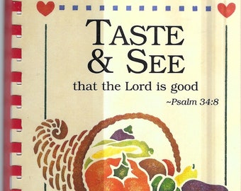 Livre de cuisine pour femmes chrétiennes vintage de Wichita Falls, Texas Taste & See That The Lord is Good, recettes de la communauté TX, livre de cuisine locale rare