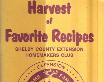 Columbiana Alabama vintage 1982 Shelby County Extension Homemakers Club Oogst van favoriete recepten Kookboek AL Community Zeldzaam kookboek