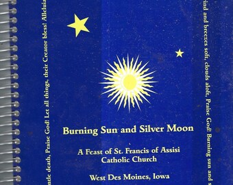 West Des Moines Iowa vintage 2001 Burning Sun Silver Moon Cookbook St Francis Catholic Church IA Community Favorite Recipes Lent + Cook Book