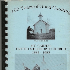 Greenville Tennessee vintage 1984 Mt Carmel Methodist Church 100 Years of Good Cooking Ethnic Cookbook TN Community Souvenir Rare Cook Book
