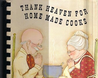 Monett Missouri vintage 1990 First Baptist Church Thank Heaven For Home Made Cooks Cookbook MO Community Collectible Rare Local Cook Book
