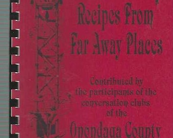 Syracuse New York vintage Onandaga County Public Library Ricette da luoghi lontani Libro di cucina etnico NY Community Libro di cucina da collezione