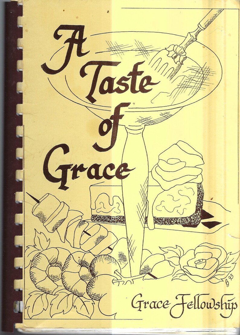 Shrewsbury Pennsylvania vintage 1993 A Taste of Grace Fellowship Church Cookbook PA Community Favorite Recipes Collectible Rare Cook Book image 1