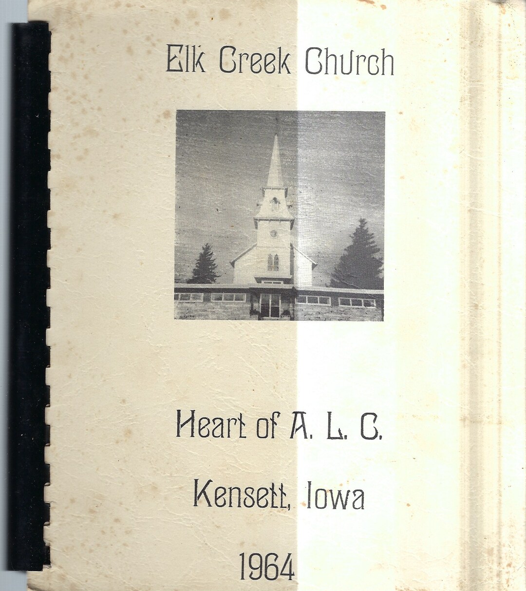 Kensett Iowa Vintage 1964 Elk Creek Church Heart of A.L.C. Ethnic
