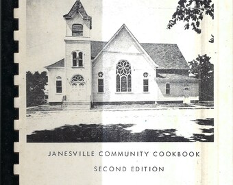 Janesville Iowa rocznik 1974 United Methodist Church Community Cookbook IA Ulubione przepisy Kolekcjonerskie pamiątki Rzadka lokalna książka kucharska