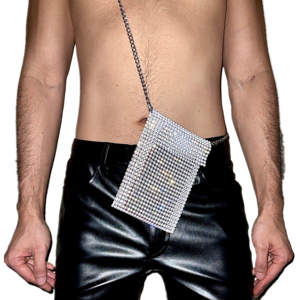 Strass Mesh Handytasche / Unisex Diamant Schulter Handtasche für Rave Party / Abendgarderobe / Party / Geburtstagsgeschenk