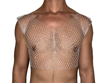 diamond fishnet top