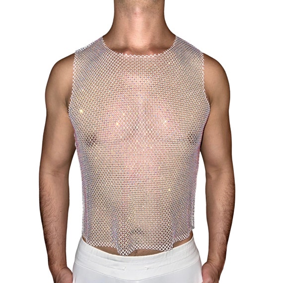 Mesh tank top mens deals