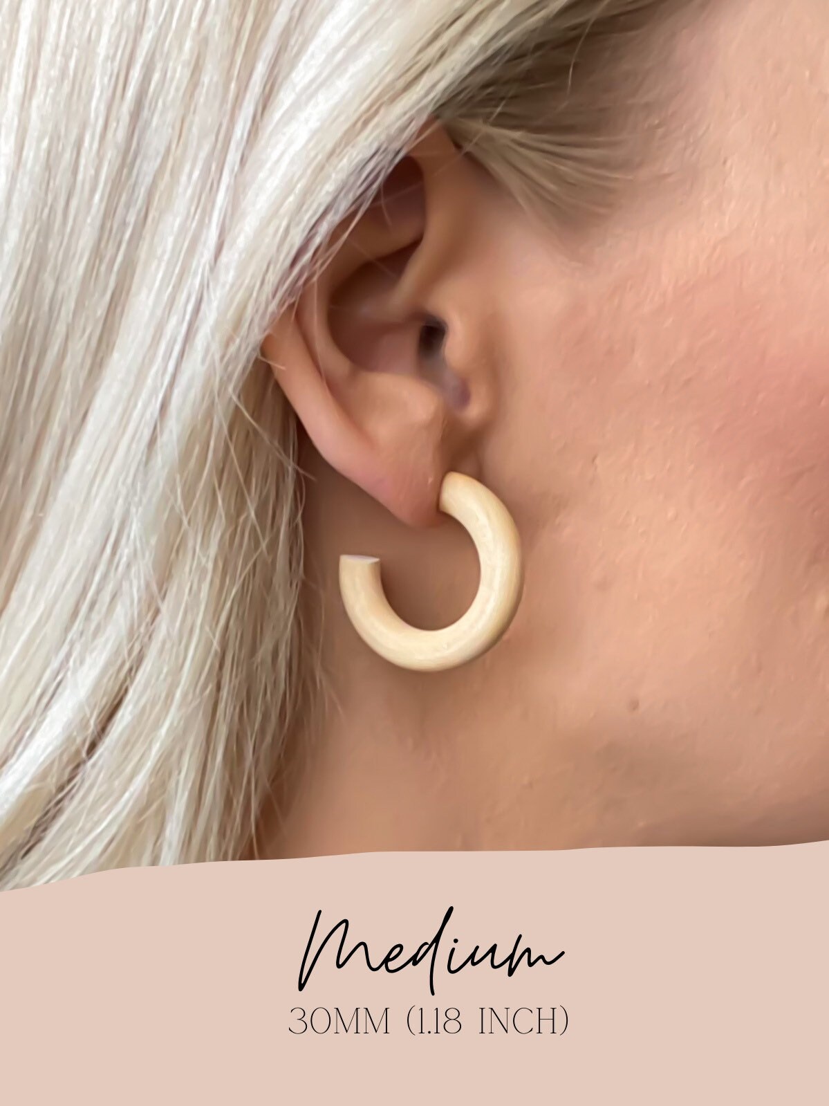 Natural Wood Hoop Earring, Brown Hoop, Wood Hoop Earrings, Wooden Hoop