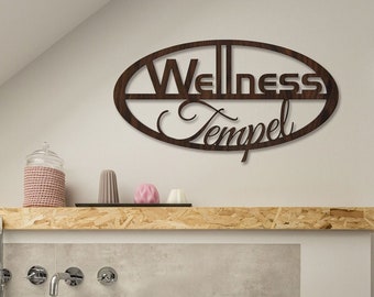 Bathroom wall decoration, wellness temple, decoration for bathroom & spa, decorative wall decor, modern 3D room design made of wood