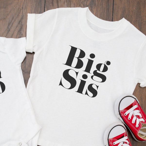T-Shirt - Big Sis - Statement-Shirt für Mädchen Grosse Schwester Geschwister-Shirt Bügelbild