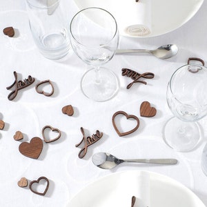 Table decoration for wedding table decoration made of wood scattered decoration hearts wooden decoration for lovers different hearts & love lettering