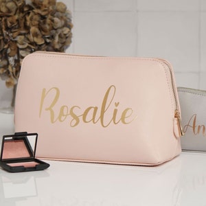 Personalized cosmetic bag, beauty bag in two sizes, make-up bag with name, toiletry bag, desired name