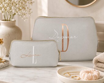 Cosmetic bag | Toiletry bag personalized with name & initial | Beauty bag | Makeup bag | Toiletry case