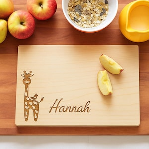 Bread board with animal motif + wooden board with name + personalized breakfast board for children + snack in school & kindergarten