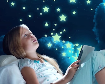 Starry Sky Glow-in-the-Dark Stars | 50x Self-Adhesive Star Door & Wall Stickers | Window Stickers | Luminous Stickers for Children's Rooms