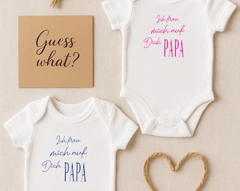 Baby bodysuit + Pregnancy announcement + Gift for expectant fathers + Bodysuit with saying + I'm looking forward to you, Dad