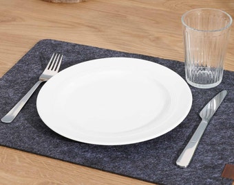 Platzset aus Filz | Tischset mit abgerundeten Ecken | Filzmatte für Tisch und Sideboard | Filzunterlage | Schreibunterlage