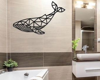 Bathroom decoration whale / wall decoration dolphin / decoration / dolphin / bathroom decoration / black