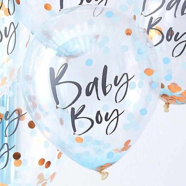 Konfetti Lufballon Baby Boy Konfetti-Ballons Jungen Gender Reveal Party Baby Shower Ballons Blaue Babyparty