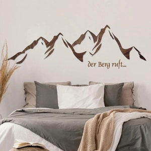 Wall decoration made of wood / the mountain is calling / mountain silhouette made of wood / Austria / wall decoration wooden decoration / Alps / mountain panorama / Switzerland