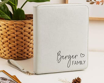 Personalized travel organizer for families, travel folder with names, document case, passport and ticket holder