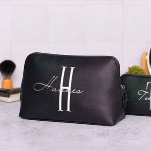Personalized toiletry bag for men Toiletry bag with initial name Wash bag for men Wash bag with desired name