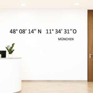 Custom coordinates wall decoration made of acrylic glass | Personalized coordinates 3D lettering, self-adhesive | Wall decoration with location and GPS data image 5