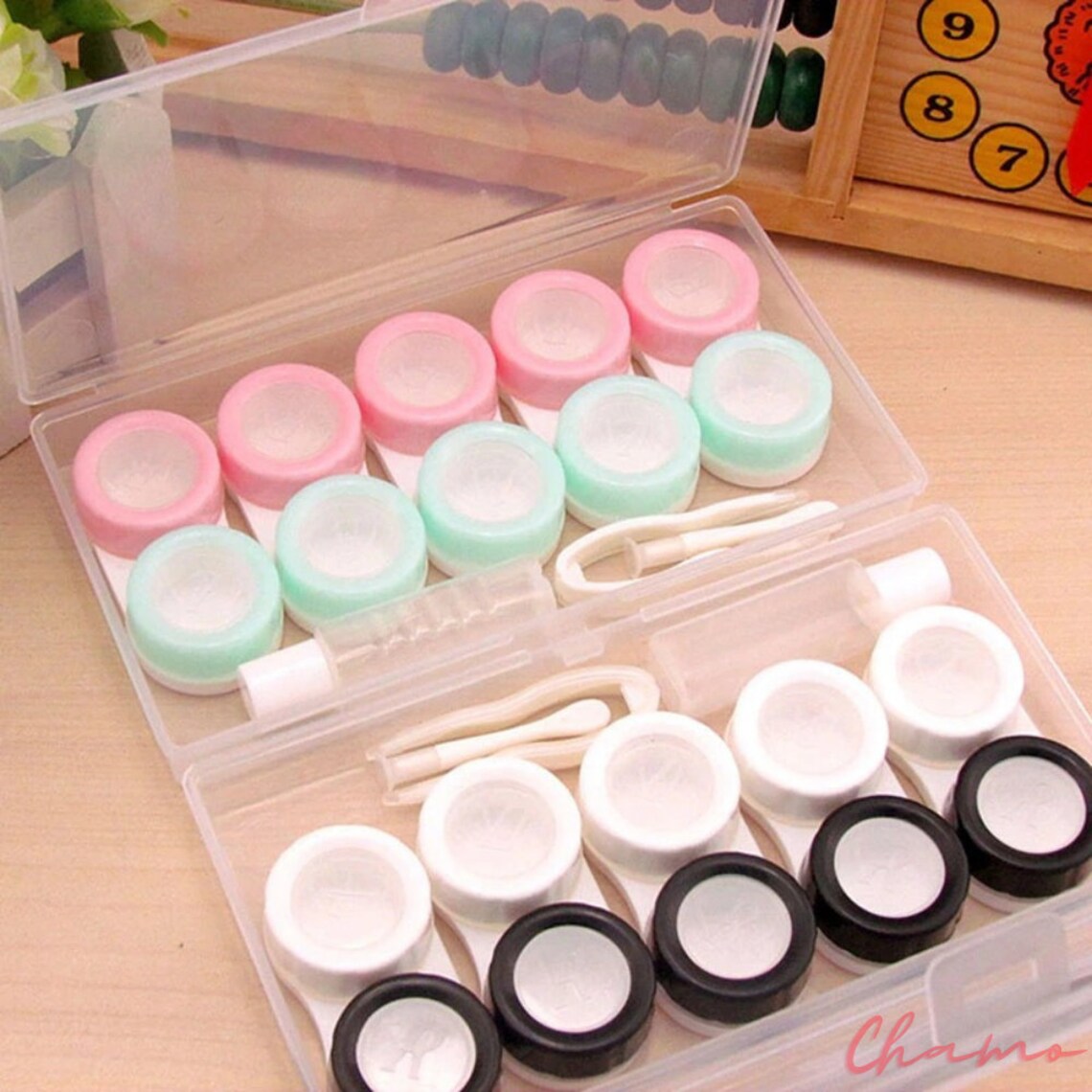 Lens box 6 Pairs Contact Lens Case Eye Contact Lens Box Women Etsy