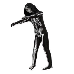 Halloween Skeleton Costume Jumpsuit With Front and Back Skeleton Bone ...