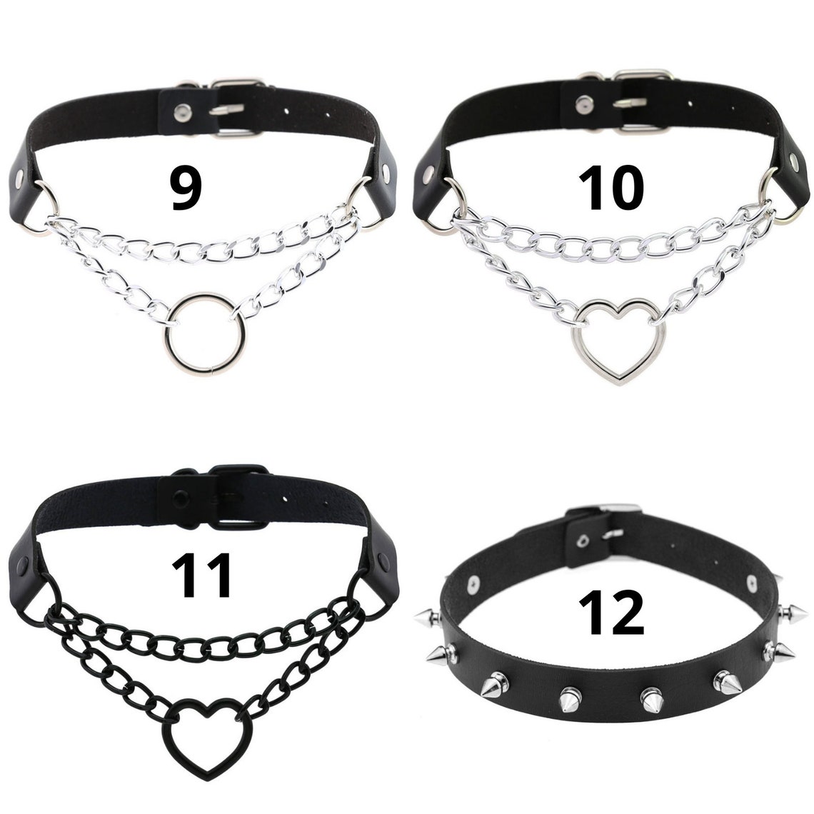 32 Sexy Punk Egirl Choker Collar Leather Choker Bondage - Etsy