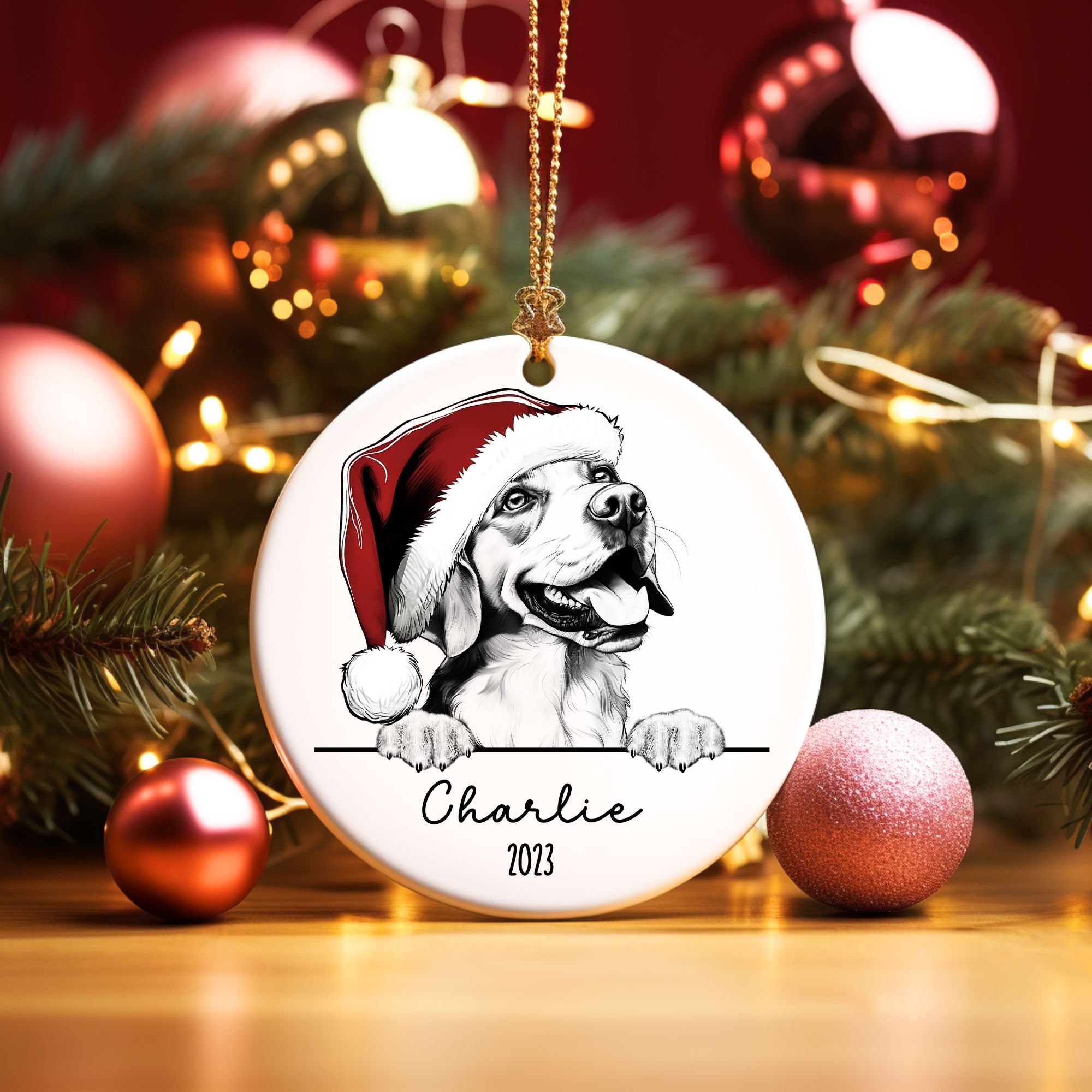 Dachshund Christmas Ornament Weiner Dog Ornament Dog Ornament Personalized Custom Dog Ornament Husky Ornament Goldendoodle Ornament