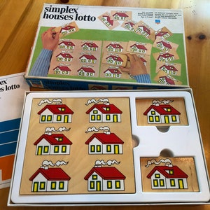 Simplex Houses Lotto Game. Great Game for Developing a Child's Attentiveness and Attention to Detail.  For Ages 4 to 7 Years.