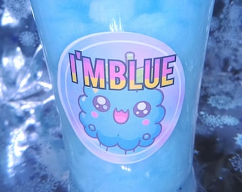 Blue Raspberry flavored Cotton Candy, Made from Organic Beet Sugar. Hand Spun and blended.  Made to Order.