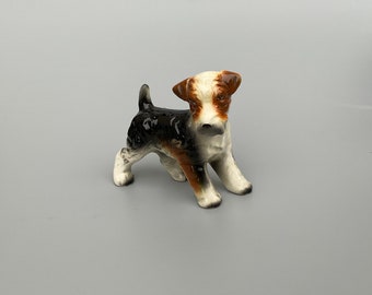 Vintage China Dog Ornament Fox Terrrier, Decorative Collectible, Dog Owner Gift, Scottish Terrier, Unique Gift