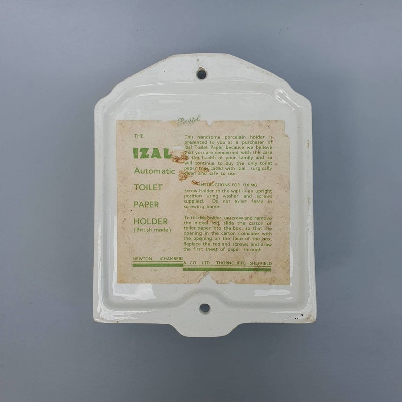 Vintage Izal Medicated Toilet Paper Holder Etsy