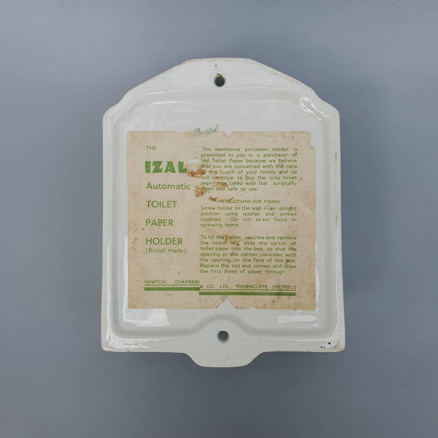 Vintage Izal Medicated Toilet Paper Holder Etsy